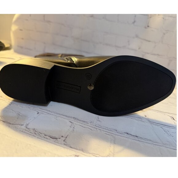 ✨✨Liz Claiborne Riding Boot Knee High Heel Black Brown Gold 10 NWT - Picture 3 of 8